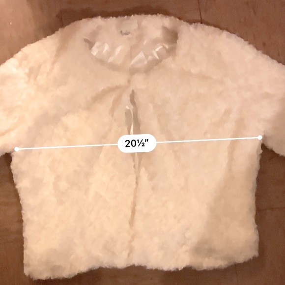 [#1031]FOREVER 21 PLUS | Off White Cropped Plush Faux Fur Jacket Blazer | 1x - Picture 4 of 5